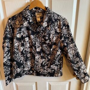 Coldwater Creek Chic Cotton Floral Shacket